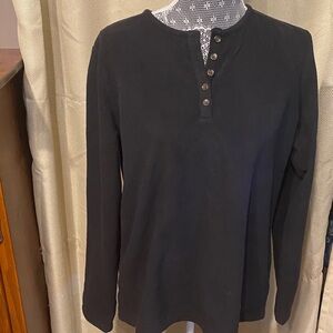 Lands’ End Fleece Long Sleeve Henley Shirt w/bonus fleece pullover!